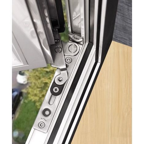 Charnière invisible pour fenêtre aluminium rupture de pont en acier inoxydable 304 ouverture 180 degrés sans perçage accessoire pour fenêtre battante vis et clé fournies (1/5)