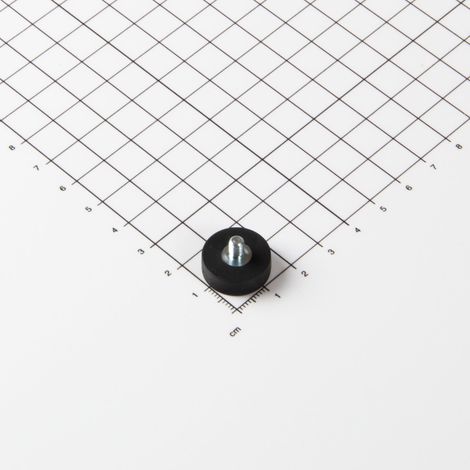 Magna-C Gummiertes Magnetsystem Ø18x6mm mit Gewindezapfen (1/4)
