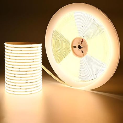 24V 20M COB LED Strip Warm White 3000K 146W 480LEDs/M Not Waterproof (1/5)