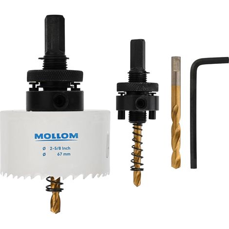 67mm (2-5/8") Scie trépan bimétallique HSS M42 8% Co avec arbre (1/5)