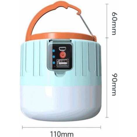 Lampe De Secours Solaire - Lampe De Camping LED Rechargeable USB - Étanche IPX6 - 185 Lumen - 5 Modes D'éclairage - 2400 MAh - 1 Pièce (1/4)