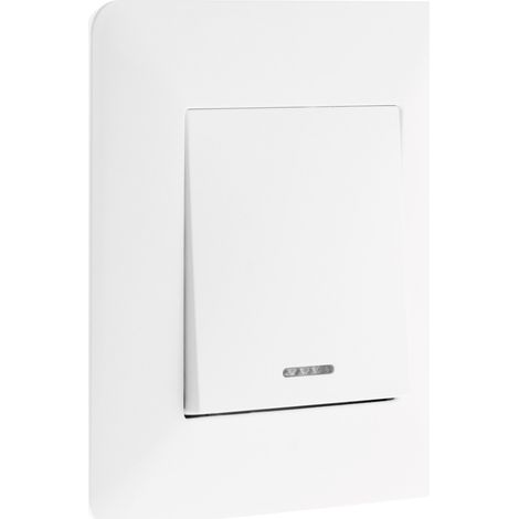 Bouton poussoir à voyant encastrable blanc – Installation encastrée – Réglage millimétrique – Interrupteur 10A 2300W – Artezo (1/5)