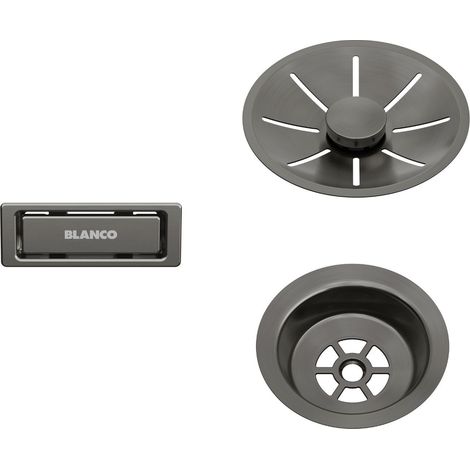 Blanco Accessoires - Ablaufgarnitur InFino, dunkler Stahl 206900