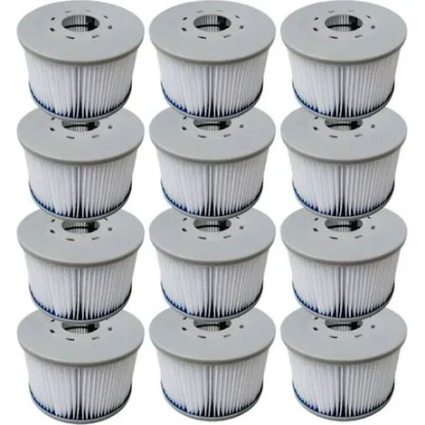 Lot de 12 filtres de rechange pour spas gonflables MSPA, Ø 106 cm.