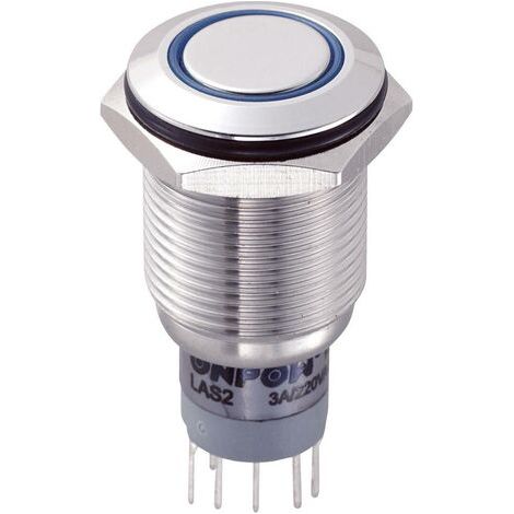 Interrupteur antivandalisme TRU COMPONENTS LAS2GQF-22ZE/B/12V/S/P 701896 250 V/AC 3 A 2 x On/On à accrochage 1 pc(s) (1/4)