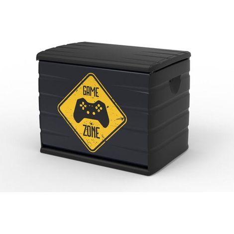 Cofre de almacenamiento Plastiken Game Zone 260 L de plástico negro con tapa superior 80 x 75 x 24 cm