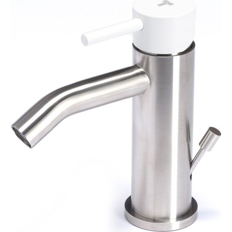 Rubinetto Miscelatore Monocomando Bidet in Acciaio Inox Maniglia Neve (1/2)