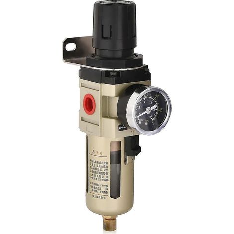 Détendeur séparateur d'eau pour compresseur d'air, avec filtre métallique de 3/8 pouce. (1/4)