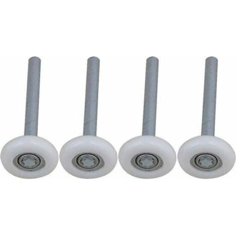 Lot de 4 Roulettes de Porte de Garage - Nylon - Roulement à Billes Scellé - Tige 115 mm - Compatible Portes Automatiques et Traditionnelles (1/5)