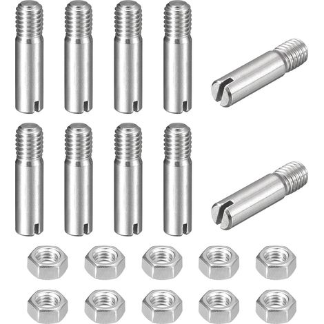 10pcs Goupilles Cylindriques avec Écrou, M5x20mm Goujon Cylindrique Fendu Fileté Externe 304 Acier Inoxydable Industriel Mécanique Chevilles Support d'Étagère Tige Fixation Meubles (1/5)