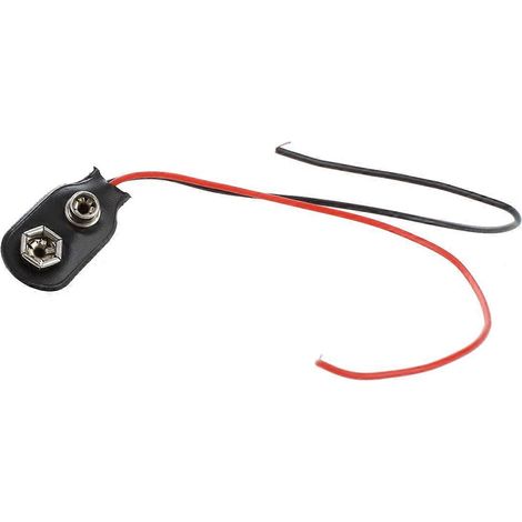 Lot de 10 porte-piles 9V PP3 MN1604 avec clip de fixation et câble noir (1/4)
