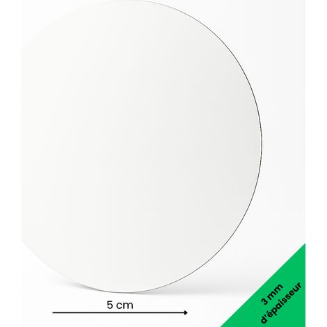 Signaletique.Biz France – Panneau rond aluminium composite blanc 50 mm – Épaisseur 3 mm – Résistant aux UV et chocs – Pour intérieur et extérieur