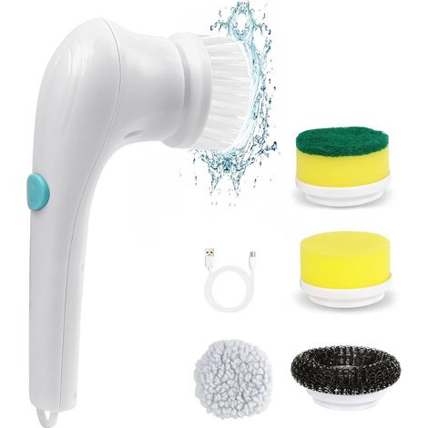 Brosse de Nettoyage Électrique Multifonction, Portable et Sans Fil pour Cuisine et Chaussures, 1 pièce (1/5)