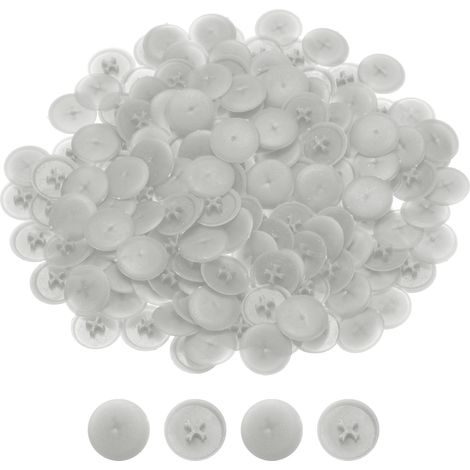 Cache-Vis, 108 Pièces 17mm - Cache-Écrou en Plastique à Verrouillage Automatique, Cache-Vis Décoratif pour Écrou de Fixation à Came Phillips, Gris Clair (1/5)