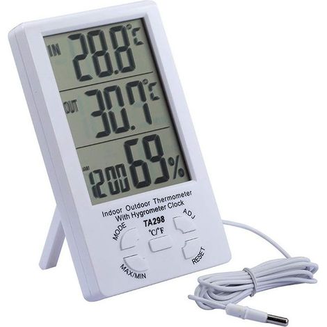 High Precision Large Screen Thermometer with Probe for Indoor Outdoor Digital Thermometer Large LCD Display (1/4)