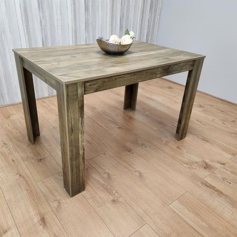 Dining Table Brown Wood Kitchen Place for 4 Seats, Dining Table Only (Brown H 75 x L 117 x W 77 cm) (1/5)