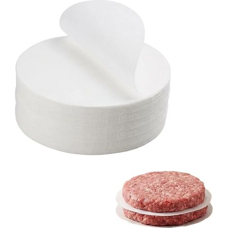 550 Non Adhesive Sheets For Hamburgers 10cm Round Paper Heat and Oil Resistant Preserving Meatballs Paper for minced steak, mold minced steak (1/5)