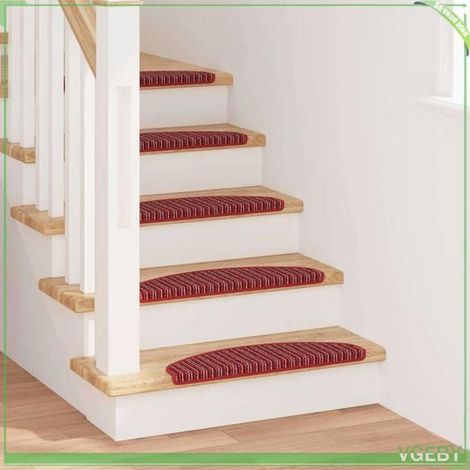42011446 Tapis d'escalier auto-adhésifs 15 pcs Rouge 65 x 21 x 4 cm (1/5)