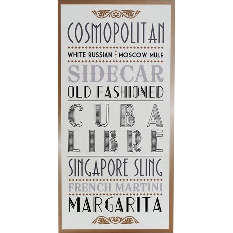 Premier Housewares Cocktail Wall Plaque