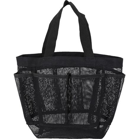 Sac de douche en filet avec 7 poches, poignée, organisateur de salle de bain, séchage rapide, sac de toilette suspendu pour dortoir étudiant, salle de sport, camping et voyages (1/5)