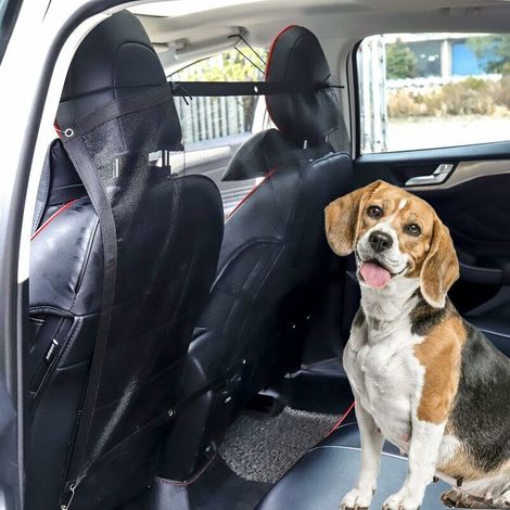 Barrière de Voiture pour Animal Domestique Filet Sécurité Auto Chien Barrier en Maille Filet Protecteur pour Chien Chat 115x62cm Noir,de DEBUNS (1/5)