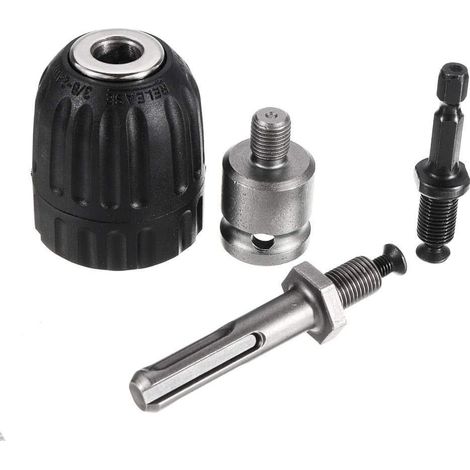 Mandrin Sans Clef - 0,8 À 10 Mm - Tige Hexagonale 1/4 Pouces - Fixation 3/8-24UNF - Pour Perceuses Et Tournevis À Mandrin Rapide (1/5)