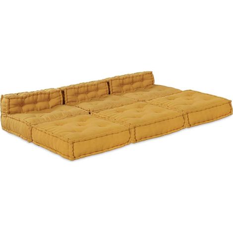 vidaXL Unité de canapé modulaire 4 pcs Jaune Tissu