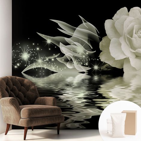 Papier peint intissé mural avec imprimé motifs uniques apparence moderne - Colle incluse gratuite Rose lumineuse 250x250 cm (1/5)