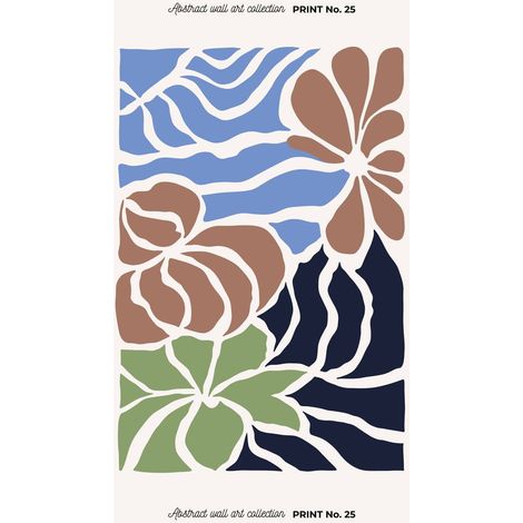 Tableau sur toile fleurs abstraites multicolores 30x45 cm - Impression sur Toile Murale Décorative - Image imprimée en HD sur Toile - Toile sur Châssis en Bois FSC - Fabriqué en France