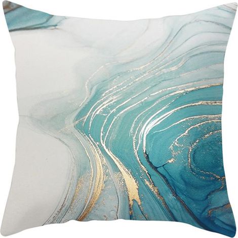 Housse de coussin abstraite à motif d'encre verte (1/5)