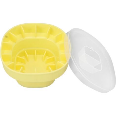 Seau à glace pliable en silicone souple, peu encombrant et portable, idéal pour les fêtes et les pique-niques (jaune). (1/5)