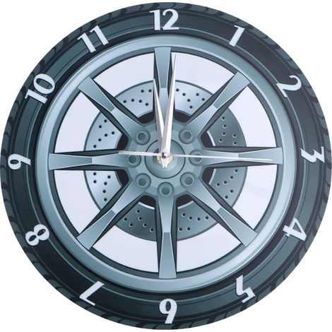 Horloge murale de pneu en décoration maison Métal (1/5)