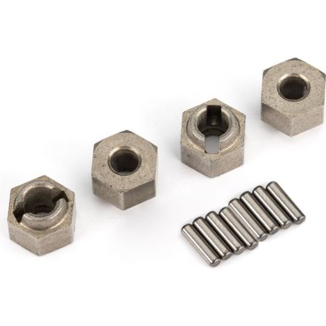 7 mm Steel Wheel Hubs (4) with Axle Pins