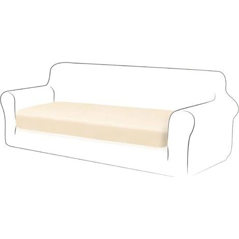 Housse de Coussin Velours Coussin de canapé Housse de Protection pour Meubles Housse de siège de canapé pour canapé Housse de Coussin Velours 3 Place pour Chaise (Blanc Ivoire) (1/5)