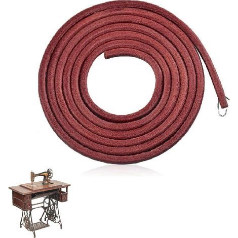 - Ledergürtel - Rundkordel - Für Vintage-Laufband-Nähmaschinen - Robust und langlebig - Rot - 183 x 0,5 cm (1/5)