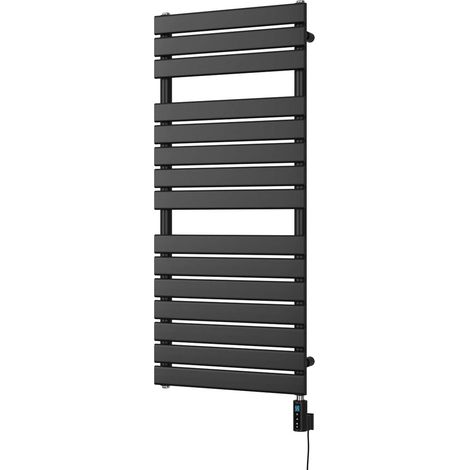 Typhoon - Black Electric Towel Rail H1156mm x W500mm 600w Thermostatic WIFI (1/3)