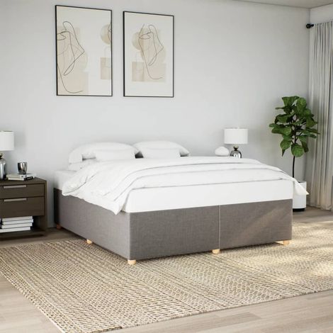 Cama sin colchón tela gris taupe 200x200 cm vidaXL (1/5)