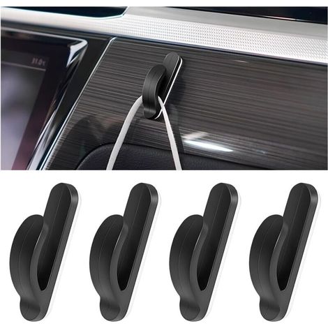 4 ganci per poggiatesta auto, ganci portaoggetti per poggiatesta del sedile posteriore, mini ganci autoadesivi per cruscotto, accessori per auto (1/5)