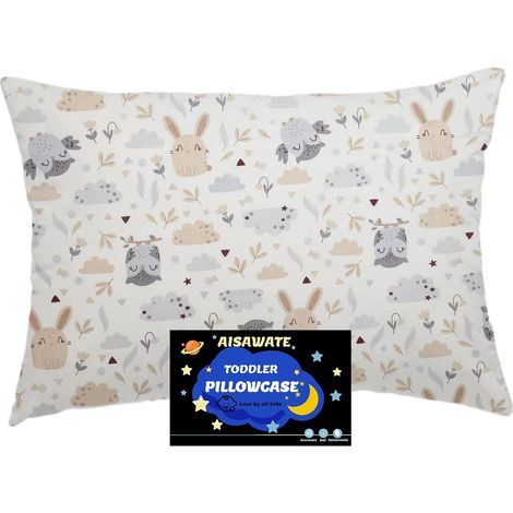 Taie d'oreiller pour enfant 40 x 60 cm - Housse de coussin en coton bio - Taies d'oreiller pour bébé et petit enfant pour poussette - Taie d'oreiller pour bébé avec fermeture rabat (1/5)