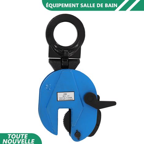 WAOBDLA 2T/4409.25 lbs Plaque d'acier Pince de levage transportant Pince de levage Ouverture de la mâchoire 0-0.98in (1/5)