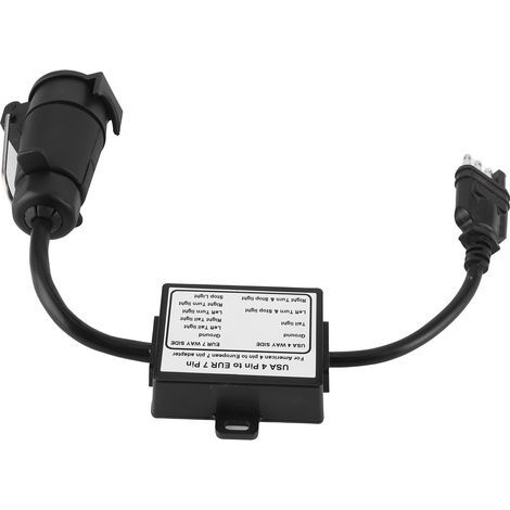 Anhängerstecker-Lichtkonverter USA 4-polig auf EUR 7-polig Adapter zur Trennung von Brems- und Stoppsignal (1/5)