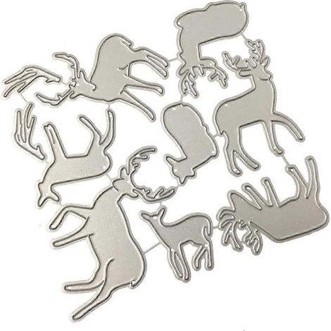 Pochoir Découpe Cerf de Noël DIY Scrapbooking Gaufrage Décor Carte Papier (1/4)