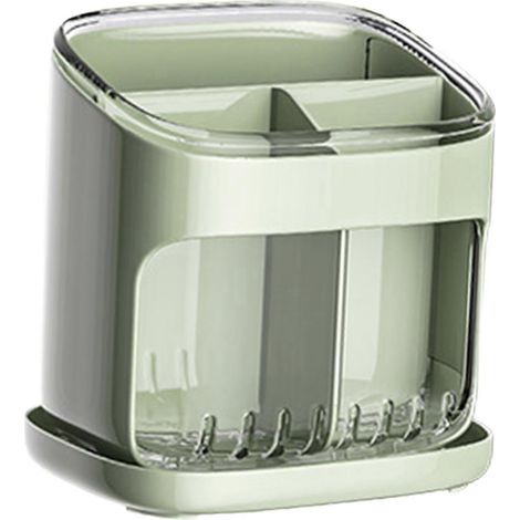Bloc de rangement pour couverts de cuisine, couteaux, fourchettes et cuillères, pour plan de travail, vert. (1/3)