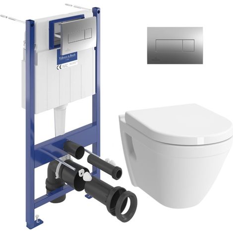 ViConnect Pro S Pack WC bâti Villeroy & Boch + Cuvette Vitra S50 + Abattant softclose + Plaque (ViConnectS50-1) (1/5)