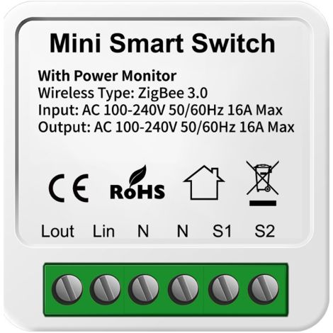 Interrupteur intelligent Tuya ZigBee 3.0, domotique, 2 voies, AC100-240V, 16A (1/5)
