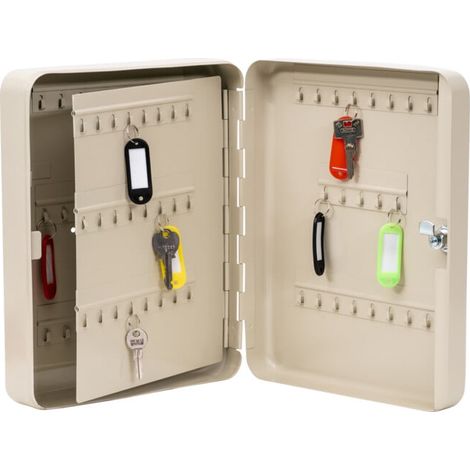 Coffret à clés STIER pour 93 clés avec paroi intérieure rabattable, 300x240x80 mm