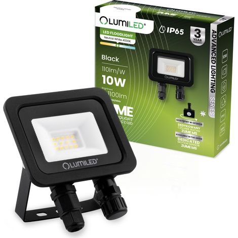 Proiettore LED ZUME 10W 1100lm 4000K IP65 Nero Serie Advanced Lighting LUMILED (1/5)