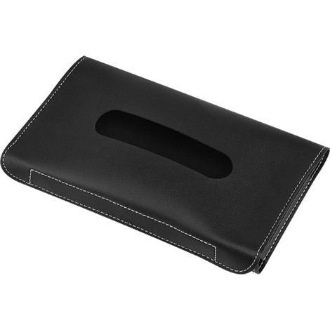 Caja de pañuelos para coche de 2 piezas, caja de pañuelos para parasol, soporte para servilletas de parasol de coche, caja de pañuelos de cuero sintético para asiento trasero (apta para coches/camione (1/5)