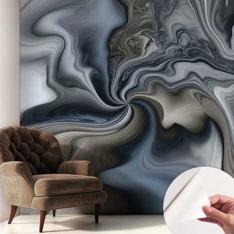 Papier peint adhésif décoratif avec colle pour salon chambre et bureau Installation rapide Nuages tourbillonnants 250x250 cm (1/5)