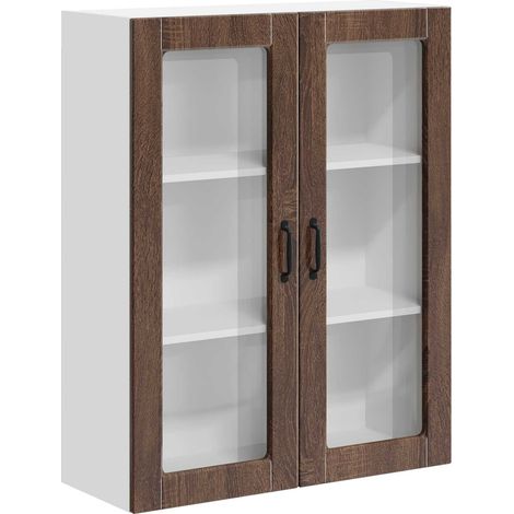 Maison Exclusive - Mobile in vetro da parete LUCCA Rovere Marrone 80 x 31 x 100 cm